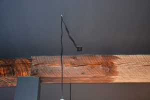 Wood beam preserved and nourished with raw linseed oil