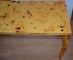 burl wood table, faux burl wood table, exotic hardwood table, burl wood furniture, exotic burl wood table